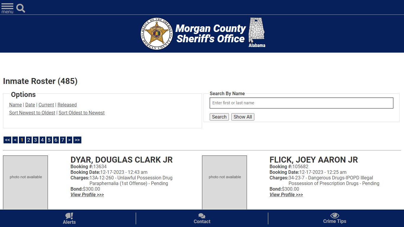 Inmate Roster (482) - Morgan County Sheriff, Al